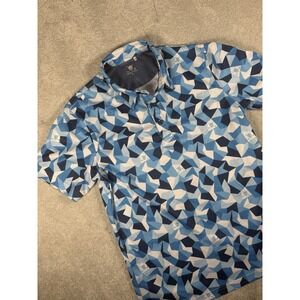 Chuco Golf Polo Performance Men's  M Blue Geometric Sugar Skulls All Over Print